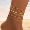 Seven-Piece Anklet Set with Beads and Starfish Charms - Image 22