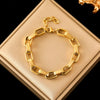 316L Stainless Steel Twisted Bracelet Bangles For Women Gold Plated Wrist Chain Jewelry Gift Party - Image 12