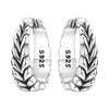 Openwork Leaf Pattern Hoop Earrings with Sculpted Detail - Image 31