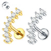 Surgical Steel Marquise Flat-Back Piercing Stud in 1-Piece or 5-Piece Options - Image 6