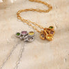 Colorful CZ Hammer Paperclip Chain Necklace Gold Plated 316L Stainless Steel Choker Elegant Women Jewelry - Image 5