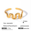 Stainless Steel Minimalist Irregular Curve Geometric Curved Ring Unisex Jewelry Gift - Image 13