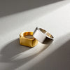 Stainless Steel Rectangular Signet Ring For Men Finger Jewelry Accessories - Image 3