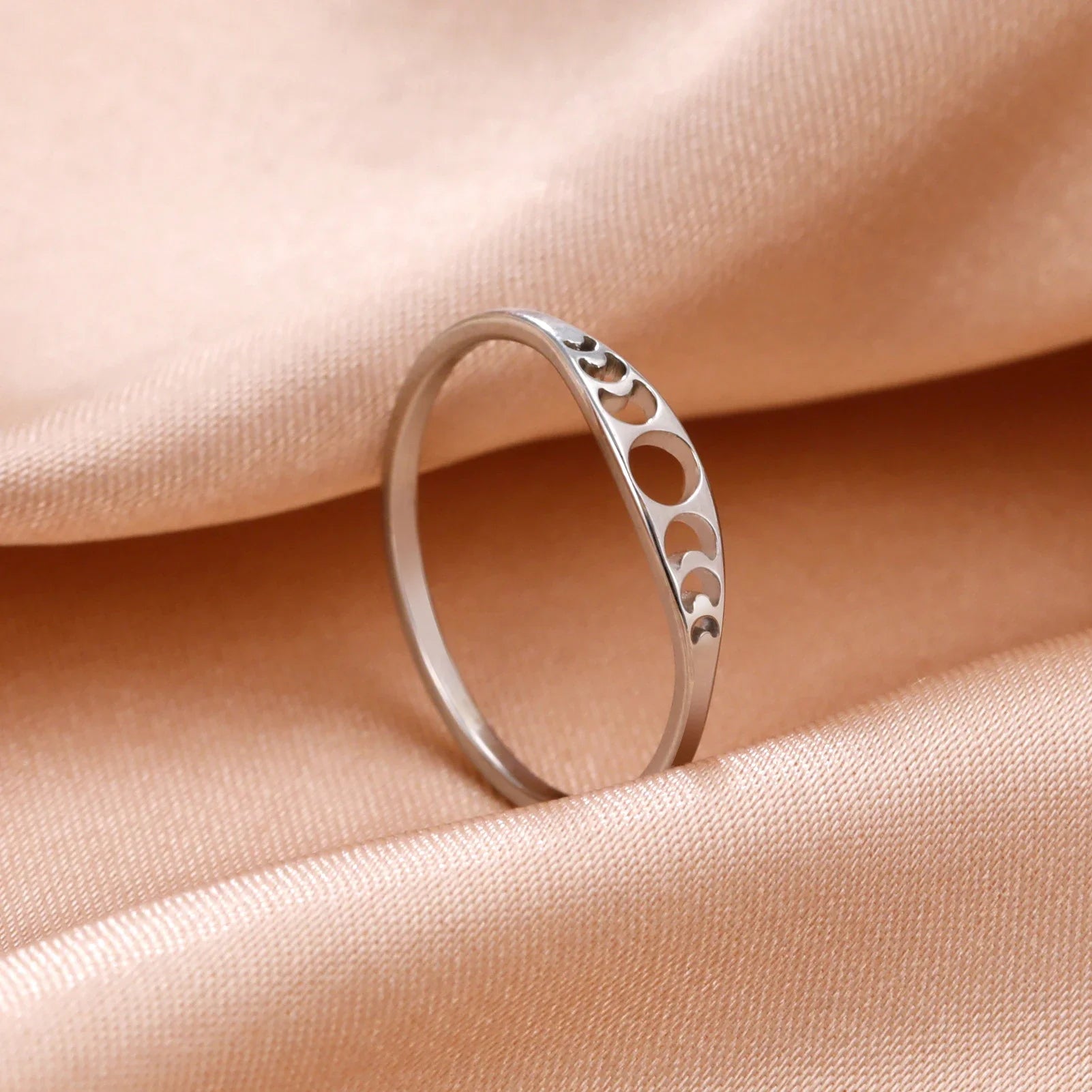 Skyrim Moon Phase Ring Stainless Steel Crescent Moon Women Rings Witch Amulet Jewelry Gift for Lover Friends - Image 1