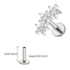 Titanium Triple Star Cluster Cartilage Earring 16G Flat Back Labret Stud Tragus Helix Piercing Jewelry - Image 16