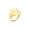 Engrave Jewelry Gift Minimalist Letter Word Suqare Stainless Steel Ring Gold Ring Plated For Women - Image 11