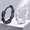 Simple Twisted Mobius Hoop Huggie Earrings for Men, Metal Geometrical Strip Earring Jewelry Gift to Him - Image 1