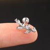 1PC Curved Cz Cartilage Stud Moon Leaf Helix Rook Conch Screw Back Earring Stainless Steel Ear Piercing Jewelry - Image 33