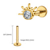 Titanium Starburst Half with CZ Cartilage Earring Piercing 16G Star Helix Tragus Labret Stud Body Jewelry - Image 18