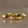 Month Birthstone Style Ring with Zircon Accents in Gold Tone or Silver Tone - Image 1