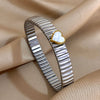 Simple Elastic Stainless Steel Bangles for Women Vintage Classic Heart Star Inlaid Rhinestone Bracelet Bangle - Image 11