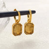 Yupsk Square Stainless Steel Crystal Zirconia Earrings For Women Girls Gold Color Metal Hoop Earring Party Daily Jewelry - Image 7