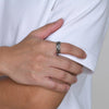 Men's Twisted Chain Ring, Silver Color Stainless Steel Hollow Bands Ring Gift to Dad Father Bff Jewelry - Image 2