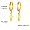 Stainless Steel Gold Color Pendant Hoop Earrings Heart Hexagon Snake Cross Butterfly Flower Bird Jewelry Gift - Image 22