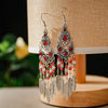 Boho Vintage Leaf Tassel Earrings For Women Geometric Crystal Rhinestone Beads Handmade Beach Vacation Drop Dangle Jewelry Gift - Image 7