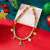 Christmas Necklace Snowflake Gingerbread Tree Snowman Reindeer Bell Soft Clay Crystal Beads Fringe Pendant Choker For Women Men - Image 9