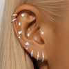 1PC Sparkling Piercing Stud Earrings Silver Shining Circle Earring For Women Ear Bone Earring Jewel - Image 5