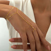 Bohemian Gold Color Finger Bracelet for Women Simple Metal Beaded Geometric Double-Layer Chain Bracelet Charm Jewelry Gifts - Image 3