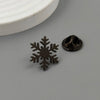 hip-hop snowflake hollow stainless steel gold-plated badge, suit lapel pin black, men's brooch set - Image 5