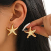 Punk Metal Starfish Stud Earrings for Women Gold Color Star Geometric Temperament Earrings Summer Jewelry Gift - Image 1
