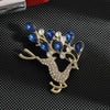 Full Rhinestone Deer Brooches For Women Year Blue Crystal Animal Lapel Pins Christmas Jewelry - Image 2