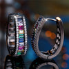 Charm Female Rainbow Zircon Stone Hoop Earrings Rose Gold Color Wedding Jewelry For Women - Image 6