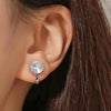 Round Cubic Zirconia Copper Clip Earrings For Women Gold Color Crystal Metal Earring Party Wedding Daily Jewelry - Image 5