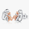 Cute Two Tone Gold Silver Color Women and Dog Stud Earrings Dog Mom Small Hoop Earrings Animal Pet Jewelry - Image 10