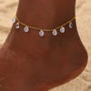 Gold Ankle Bracelets for Women, Cubic Zircon Water Drop Tassel Anklet Stainless Steel Summer Beach Foot Jewelry - Image 1