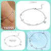 Dainty Silver 2 Layer Cubic Zirconia Anklet Gold Plated Summer Beach Jewelry Gift For Women Daily Birthday Gift - Image 7