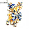 Essh&Pule Vintage Christmas Brooch Enamel Rhinestone Cute Santa Claus Reindeer Deer Lapel Pin for Women Party Xmas Jewelry Gifts - Image 4