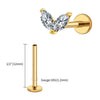 Titanium Tiny Double Marquise CZ Labret Stud Earring 16G Heart CZ Cartilage Helix Tragus Conch Piercing - Image 20