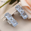 Rose Gold Color Rectangle Ice Crack Crystal Drop Earring For Women Wedding Cubic Zirconia Jewelry - Image 7