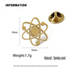316L Stainless Steel Gold Plated Atom Symbol Lapel Pin Science Brooch Shirt Collar Pin Minimalist Jewelry Gift - Image 6