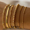 Blade Chain Figaro Chain Twists Chain Bracelet Gold Plated 316L Stainless Steel Jewelry Women's Hand Bracelets - Image 1