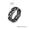 Men's Twisted Chain Ring, Silver Color Stainless Steel Hollow Bands Ring Gift to Dad Father Bff Jewelry - Image 8
