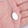 Mirror Polished Stainless Steel Elliptic Disc Necklace Blank Bar Tag Charm Stamping Pendant for Jewelry Gift - Image 2