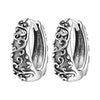Openwork Leaf Pattern Hoop Earrings with Sculpted Detail - Image 25