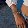 Simple Stainless Steel White Zircon Geometric Bracelet Butterfly Letter M Stackable Bracelet Women's Access - Image 3