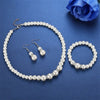 Pearl jewelry set Women's necklace earrings bracelet three-piece set for mother gift beautiful wedding photo accessories - Image 6