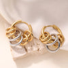 Jewelry Silver/Gold Color Stainless Steel Hoop Earrings For Women Birthday Gift - Image 14