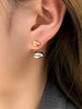 Simple Two-tone Gold Color Metal Beans Drop Earring For Women Party Earrings Jewelry Gift - Image 6