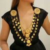 Kurdish Body Jewelry Arabic Gold Color Metal Coin Chain Tassel Bib Necklace Women's Party Wedding Clothing Accessory - Image 1