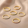 Thin Cubic Zirconia Stacking Ring in Gold-Tone Stainless Steel Adjustable - Image 52