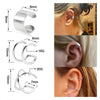 6pcs Stainless Steel Cute Simple Double Lines Ear Cuff Set Non Piercing Fake Helix Cartilage Huggie Cross Cuff Earrings - Image 4