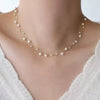 Double Layer Imitation Pearl Necklace with Delicate Chain 45cm - Image 1