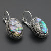 Colorful Shell Various Shapes Owl Women Hollow Zinc Alloy Antique Silver Plated Retro Drop Earring Jewelry Crafts - Image 4