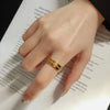 Three-Piece Stainless Steel Stacking Ring Set in Gold-Tone with Sizes 6 through 9 - Image 4