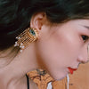 French Retro Unique Personality Exaggerated Eyes And Earrings Pearl Rhinestone Tassel Earrings Women's Jewelry Party Accessories - Image 3