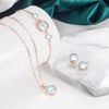 Silver Jewelry Sets Round Antler Crystal Earrings Bracelets Necklace Elegant Christmas for Women - Image 6